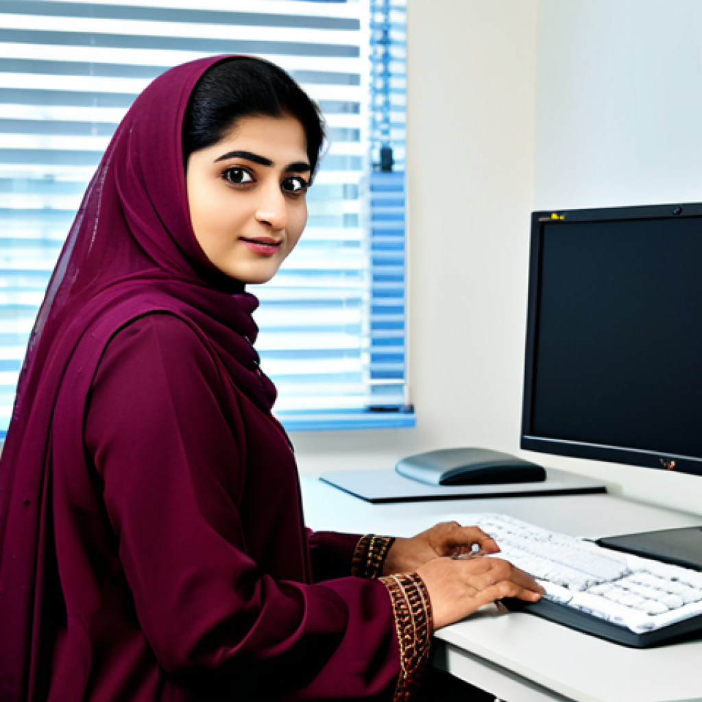 Modern Public Administration**

"A professional Pakistani government official, fully clothed in a modest shalwar kameez, using a computer in a modern, well-lit office. The office includes charts and graphs displaying service improvements. Focus on technology enhancing efficiency and citizen access. Safe for work, appropriate content, professional, perfect anatomy, correct proportions, natural pose, well-formed hands, proper finger count, natural body proportions, high quality."

**