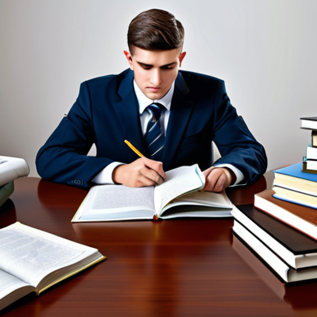 공공관리사 필기시험 합격 후 실기시험 준비법 - ** A student studying for a public administration exam, surrounded by textbooks and notes, fully clo...