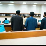 공공관리사 실무에서의 주요 문제와 해결 방법 - **Prompt:** A bustling, traditional Pakistani government office with a long, winding queue of divers...