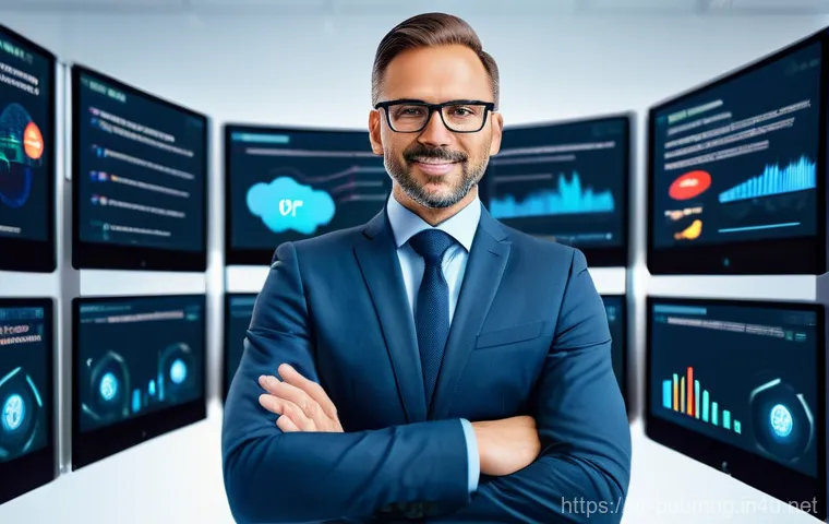 공공관리사로서의 경력 개발 방향 - **Prompt: A futuristic, diverse public administrator, in their late 30s to early 40s, stands confide...