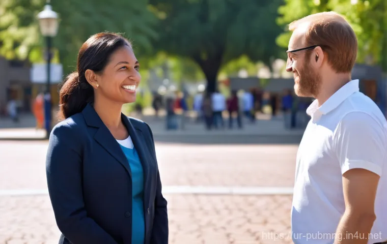 공공관리사로서의 경력 개발 방향 - **Prompt: A futuristic, diverse public administrator, in their late 30s to early 40s, stands confide...