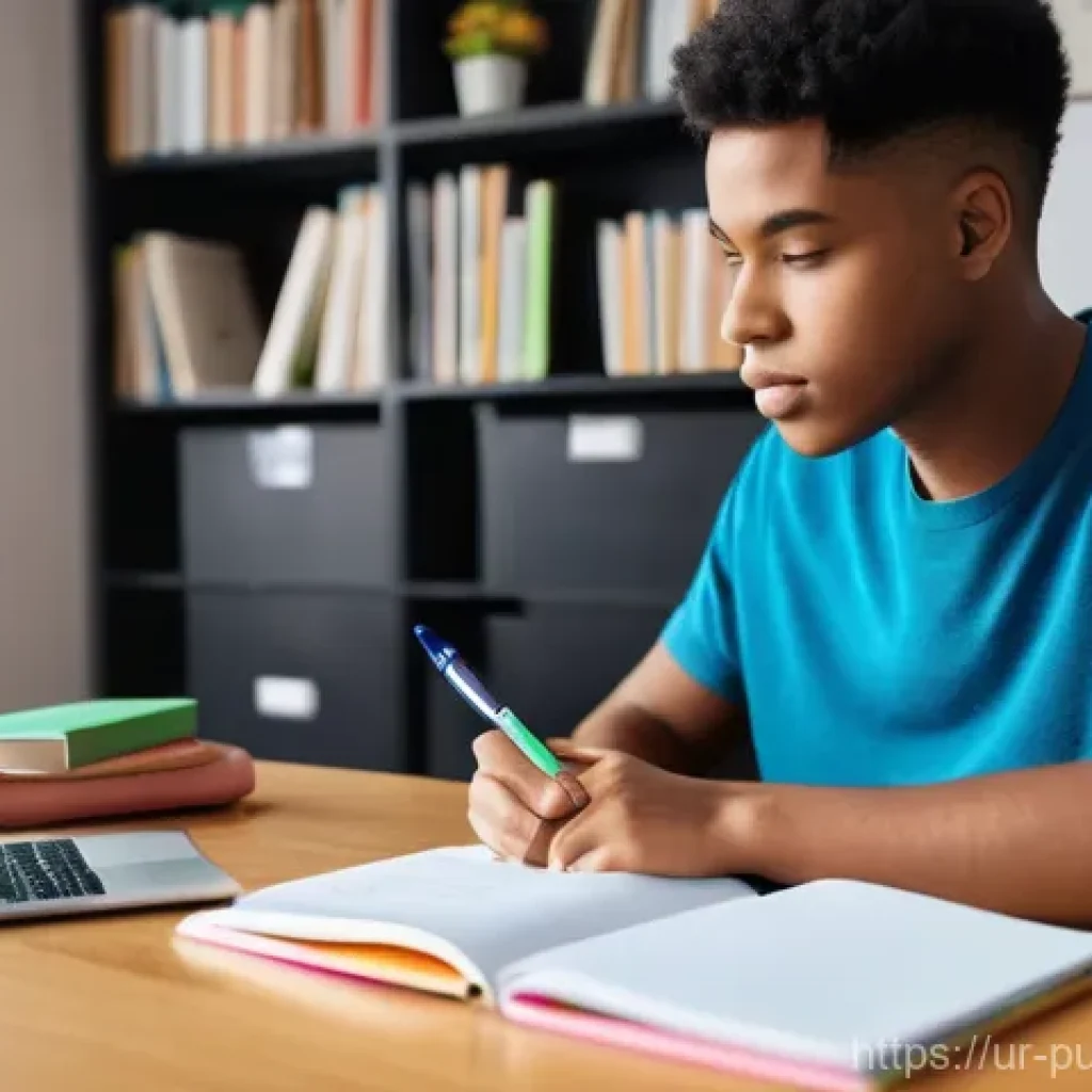공공관리사 시험 합격률 증가 요인 - **Prompt:** A vibrant, well-lit scene featuring a young adult student, approximately 20-22 years old...