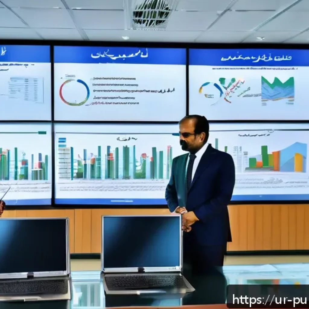 공공관리사 실무에서의 주요 과제와 해결 방법 - A modern public administration office scene in Pakistan featuring diverse government officials colla...