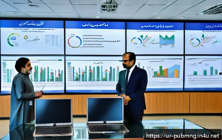 공공관리사 실무에서의 주요 과제와 해결 방법 - A modern public administration office scene in Pakistan featuring diverse government officials colla...