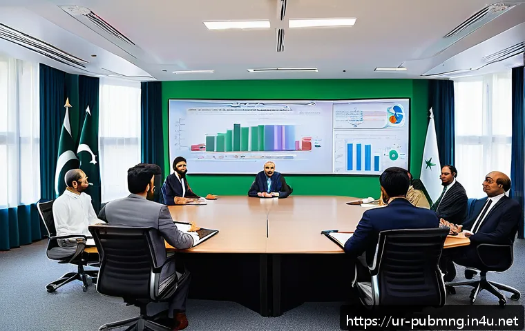 공공관리사 자격증을 통한 글로벌 경력 개발 가능성 - A professional Pakistani public administration workshop scene featuring diverse men and women in for...