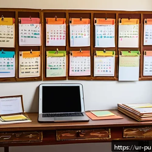 Home 32 공공관리사 시험 대비를 위한 학습 전략 - A detailed study room scene reflecting an organized weekly study schedule designed for a Pakistani U...