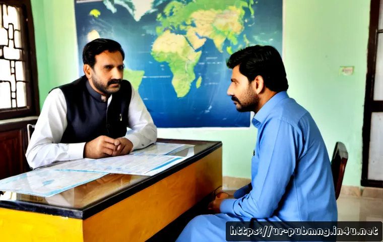 공공관리사 실무에서 자주 발생하는 문제 해결 사례 - Photorealistic municipal service office in Pakistan, a skilled public administrator in modest shalwa...
